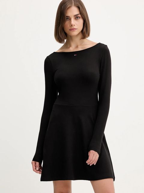 Tommy Jeans sukienka kolor czarny mini rozkloszowana DW0DW21745