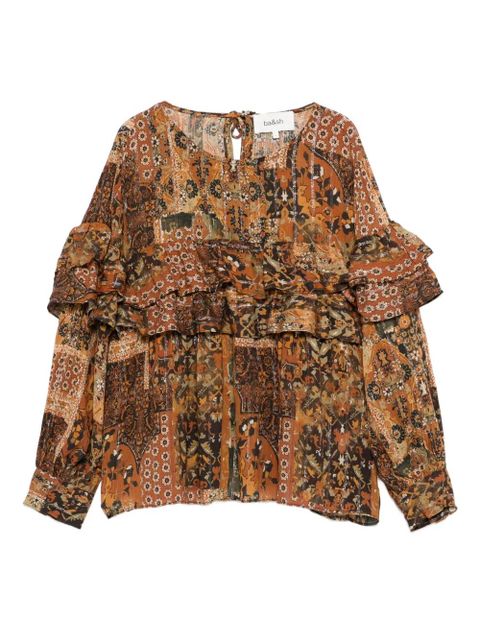 Ba&Sh floral-pattern ruffled-detail blouse - Brown - zdjęcie produktu nr 1