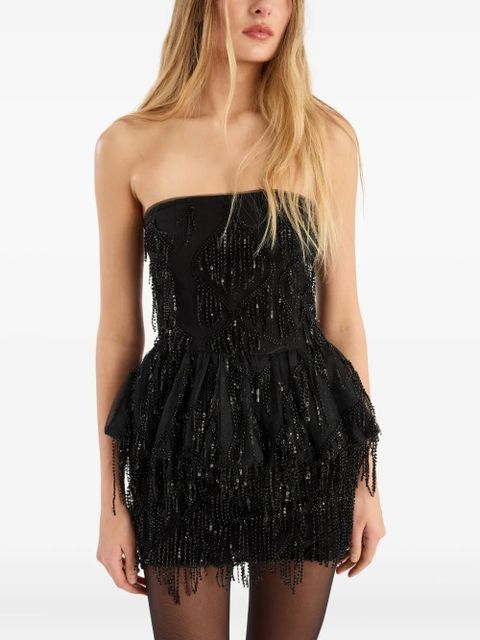 ROTATE BIRGER CHRISTENSEN sequin-embellished fringe skirt - Black