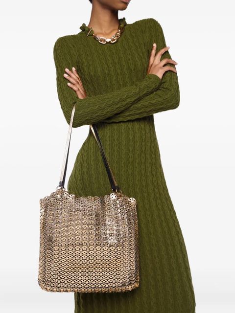 Rabanne 1969 Flip leather tote bag - M027 GOLD/BLACK