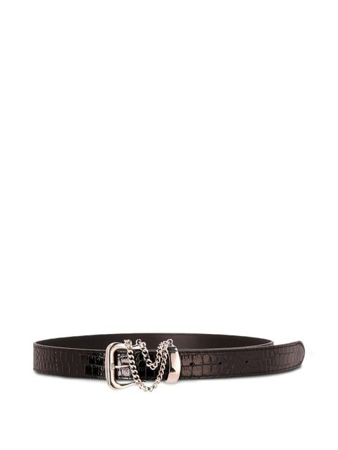 Alessandra Rich crocodile-effect chain-detail belt - Black - zdjęcie produktu nr 1