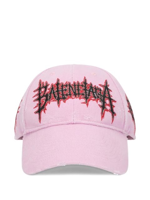 Balenciaga embroidered distressed-effect cap - Pink - zdjęcie produktu nr 1