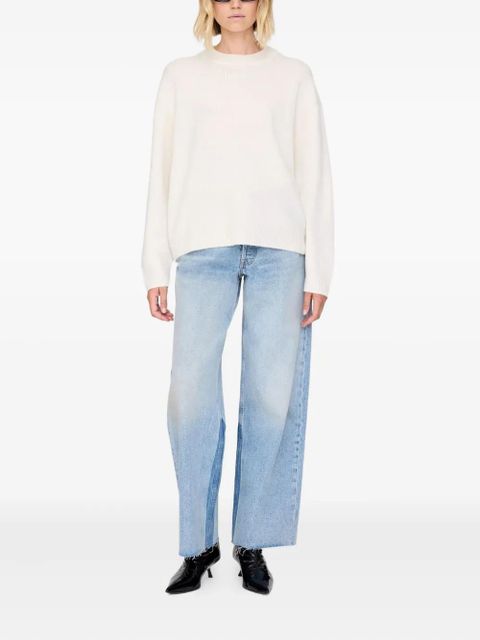 ANINE BING Lee crew-neck cashmere sweater - Neutrals