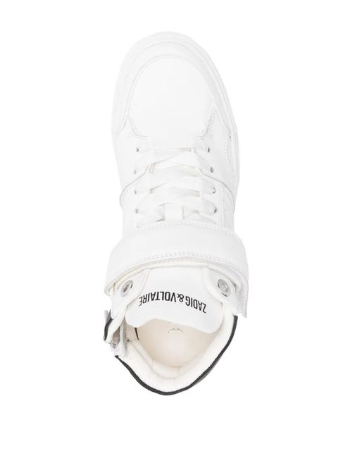 Zadig&Voltaire logo-print touch-strap sneakers - White