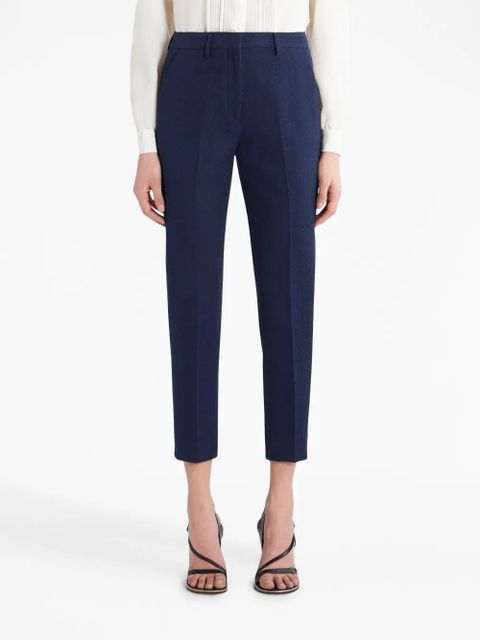 ETRO tapered-leg mid-waist trousers - Blue