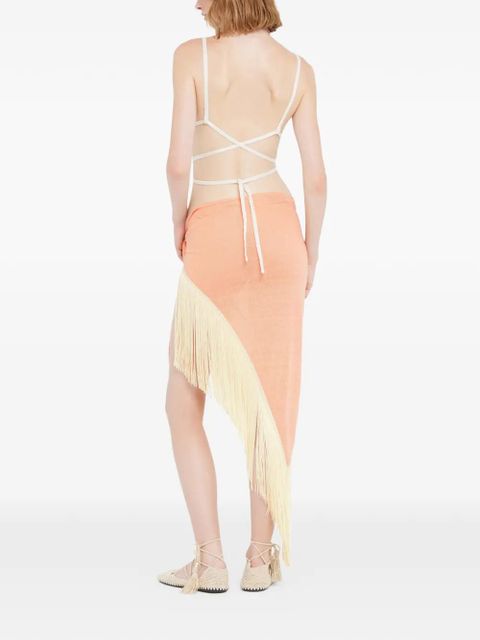 Alanui fringed self-tie pareo - Pink