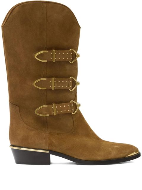 ISABEL MARANT Mexia buckle studded boots - Brown - zdjęcie produktu nr 1