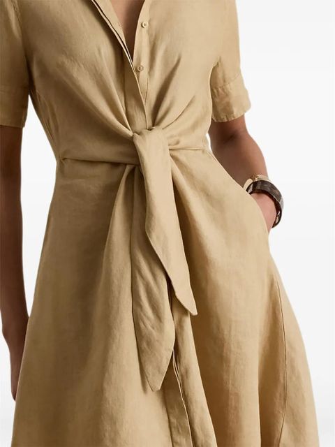 Lauren Ralph Lauren linen midi dress - Neutrals - zdjęcie produktu nr 2