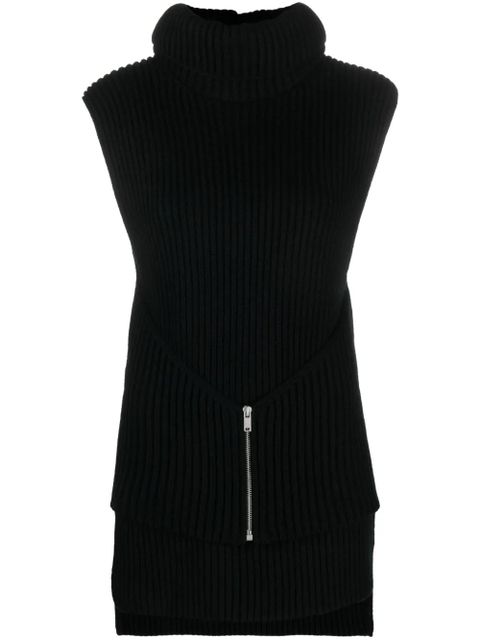 Jil Sander roll-neck knitted wool top - Black - zdjęcie produktu nr 1