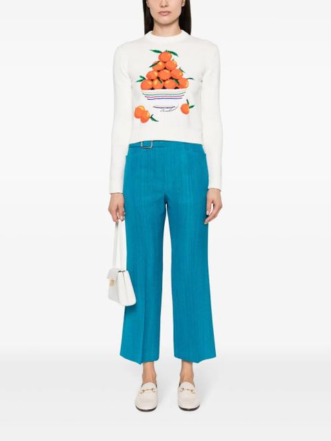 Casablanca patterned intarsia-knit cotton jumper - White - zdjęcie produktu nr 2