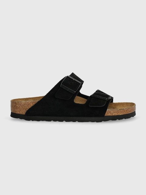 Birkenstock klapki zamszowe Arizona damskie kolor czarny 1027164 - zdjęcie produktu nr 1