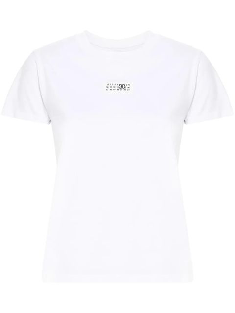 MM6 Maison Margiela numbers-motif cotton T-shirt - White - zdjęcie produktu nr 1