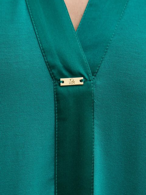 United Colors of Benetton bluzka piżamowa damska kolor zielony 3ZEW3M007