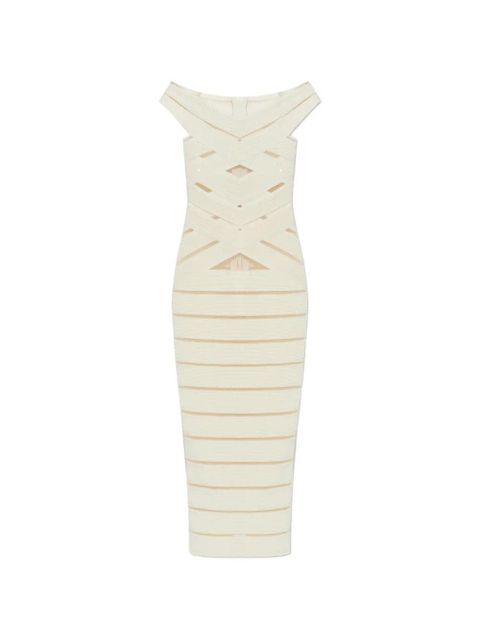 Balmain glitter-embellished mini dress - Neutrals - zdjęcie produktu nr 1