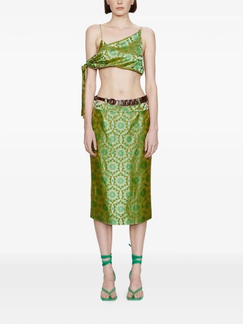 Christopher Esber Palmira printed tie top - Green - zdjęcie produktu nr 2