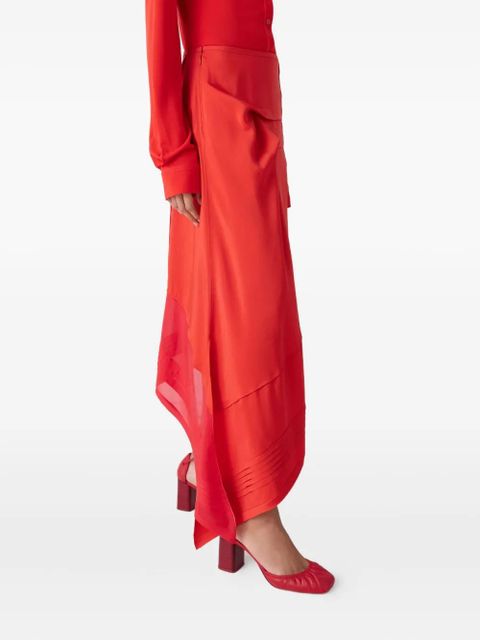 LEMAIRE pleated asymmetric skirt - Red