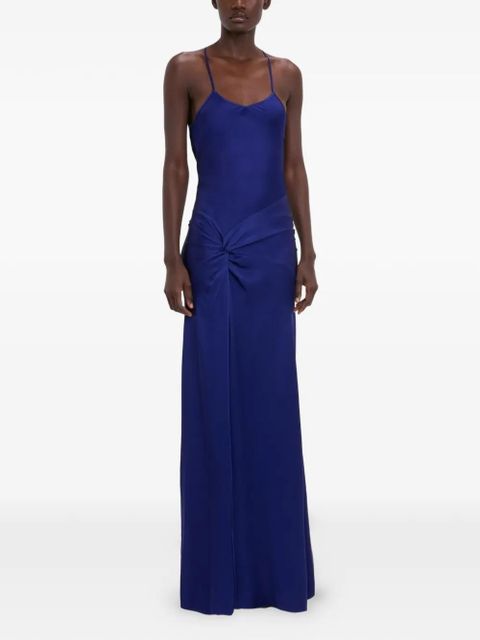 Victoria Beckham twist-detail satin dress - Blue - zdjęcie produktu nr 2