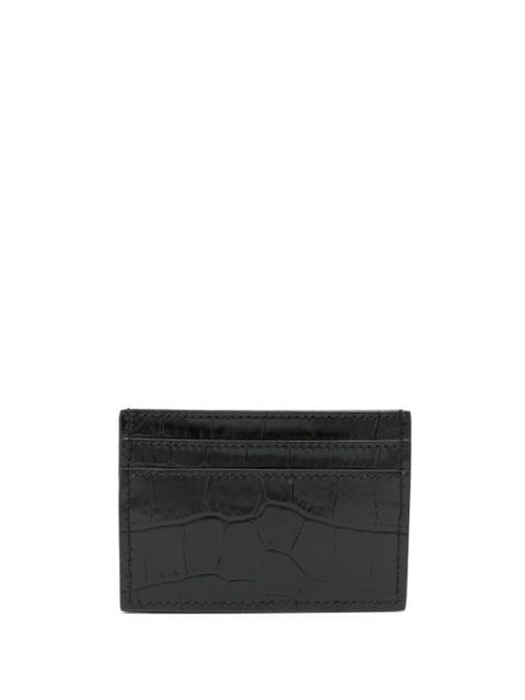 Versace Greca Goddess crocodile-embossed cardholder - Black - zdjęcie produktu nr 2