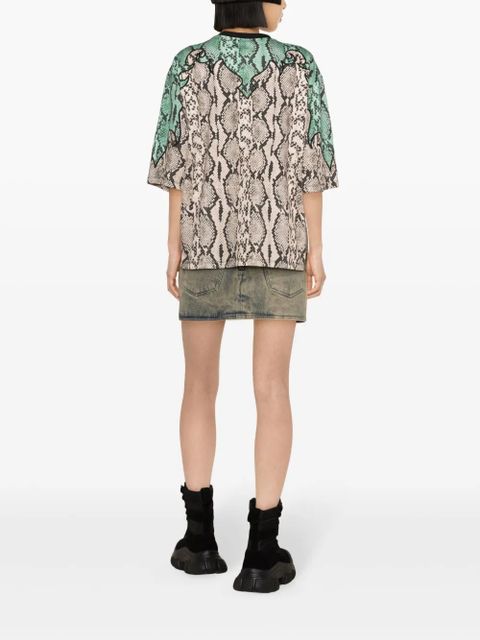 Balmain Python-print organic cotton T-shirt - Red