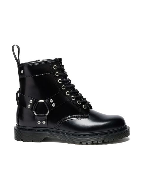 Dr. Martens workery skórzane 1460 Harness kolor czarny na platformie DM41388001 - zdjęcie produktu nr 1