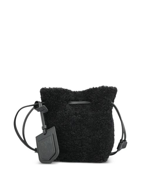 Tod's drawstring shearling bucket bag - Black - zdjęcie produktu nr 1