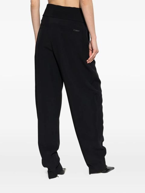 The Attico wrap-effect belted trousers - Black