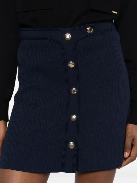 SANDRO press-stud-fastening short skirt - Blue