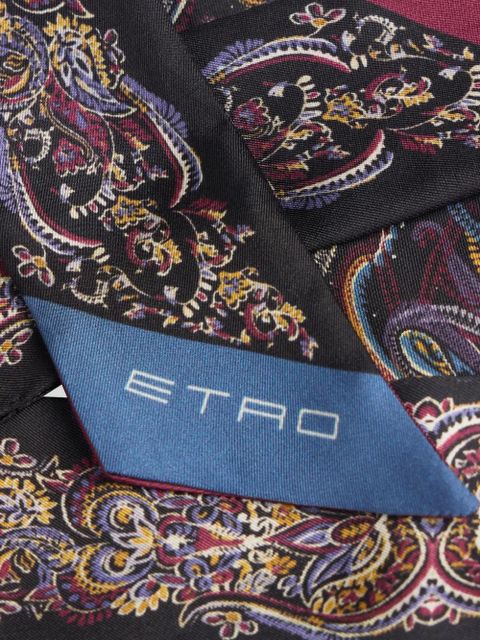 ETRO paisley foliage silk scarf - Black - zdjęcie produktu nr 2