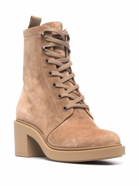 Gianvito Rossi Foster 45mm suede lace-up boots - Neutrals - zdjęcie produktu nr 2