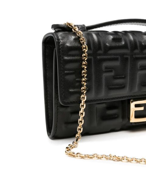 FENDI enbossed leather mini bag - Black