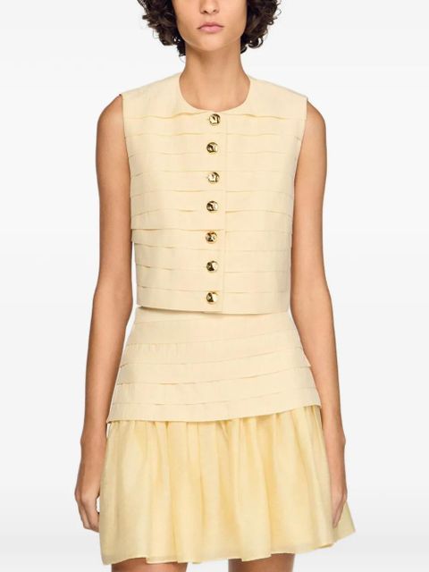 SANDRO Kinsley button waistcoat - Neutrals