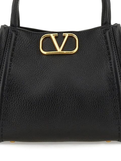 Valentino Garavani small Alltime leather tote bag - Black