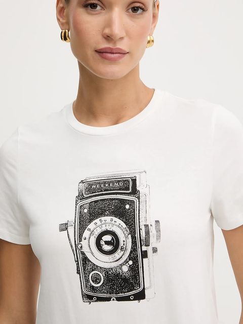 Weekend Max Mara t-shirt bawełniany GUGLIA damski kolor biały 2525976031600