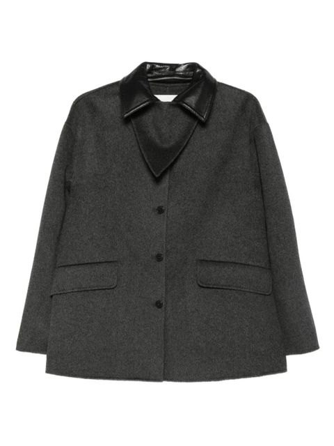 Nanushka contrast-collar wool jacket - Grey - zdjęcie produktu nr 1