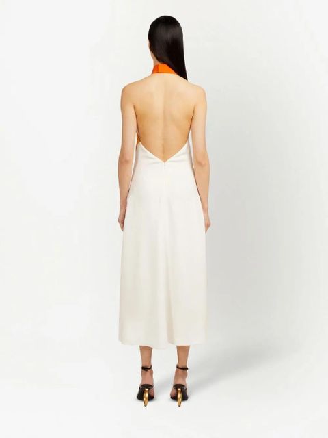 Ferragamo abstract-print halterneck dress - Orange