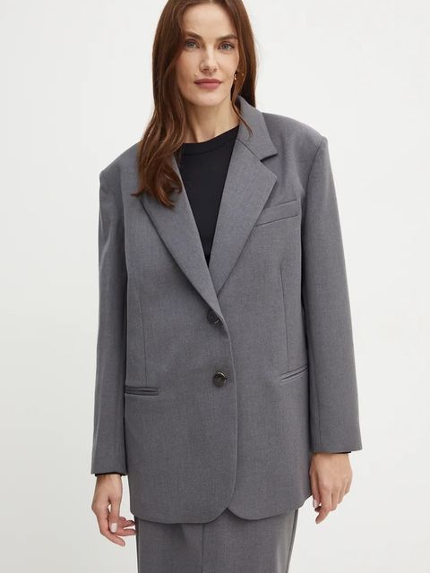 Simona Corsellini marynarka kolor szary jednorzędowa gładka A24CPGI015 - zdjęcie produktu nr 1