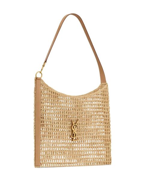 Saint Laurent raffia crochet tote bag - Neutrals