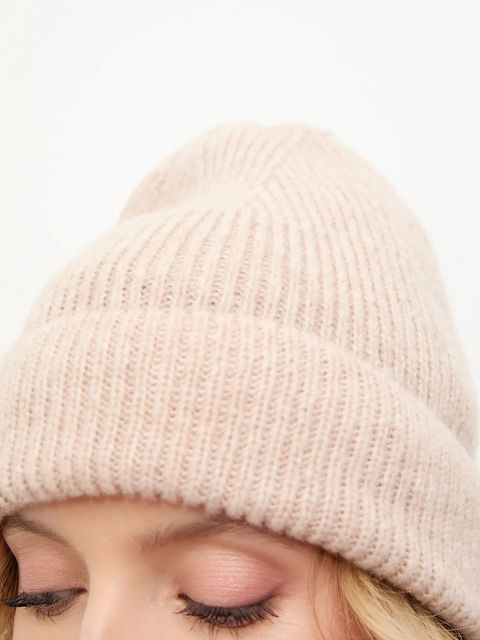 Answear.LAB czapka z wełną merino kolor beżowy