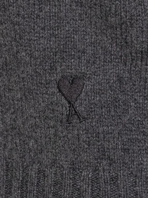 AMI Paris heart-embroidered turtleneck sweater - Grey