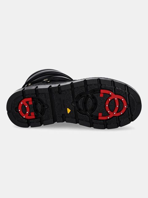 Pollini śniegowce skórzane kolor czarny SA24225G0NTE100A