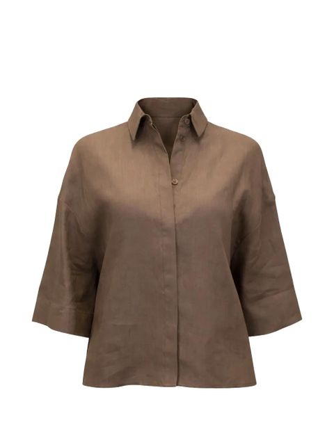 Max Mara Mirano wide-sleeve linen shirt - Brown - zdjęcie produktu nr 1