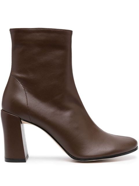 BY FAR Vlada 80mm leather ankle boots - Brown - zdjęcie produktu nr 1
