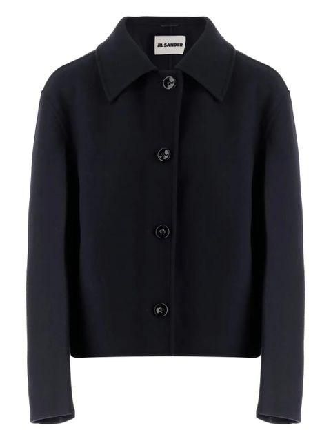 Jil Sander button-fastening wool coat - Blue - zdjęcie produktu nr 1