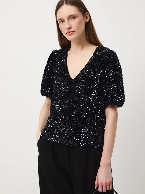 Medicine bluzka damska kolor granatowy z aplikacją - zdjęcie produktu nr 2