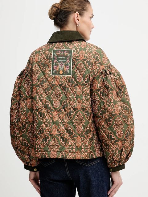 Barbour kurtka x Farm Rio kolor multicolor przejściowa oversize LQU1869 - zdjęcie produktu nr 2