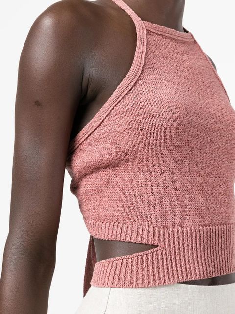 Cult Gaia Nan tie-fastening knitted top - Pink