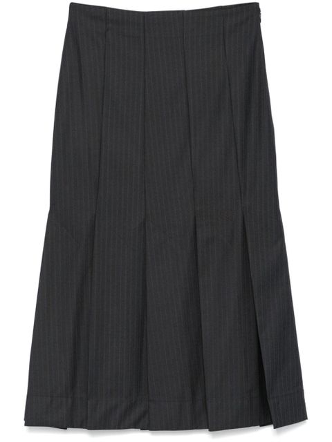 GANNI pinstriped midi skirt - Black