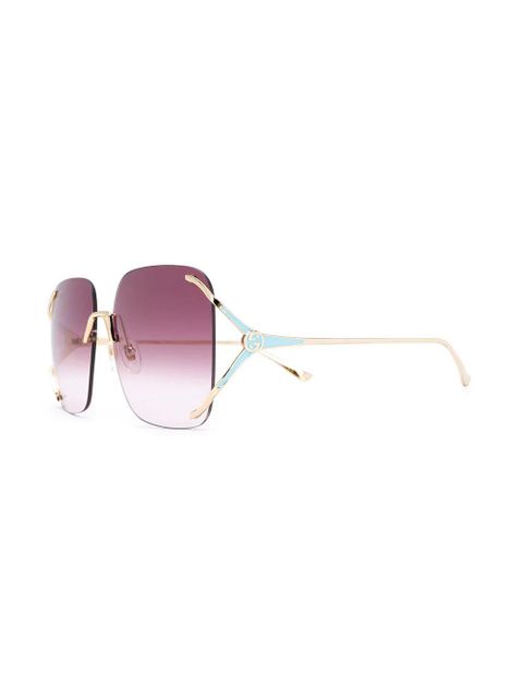 Gucci Eyewear rimless square-frame sunglasses - Purple - zdjęcie produktu nr 2