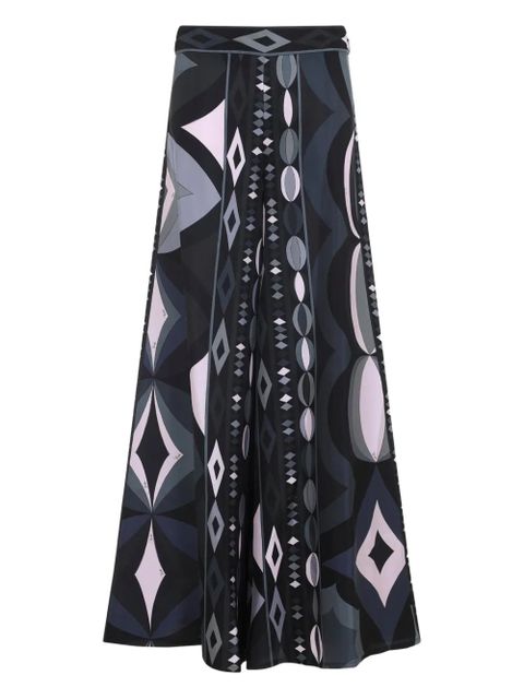 PUCCI geometric-print silk palazzo pants - Black - zdjęcie produktu nr 1