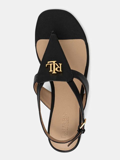 Lauren Ralph Lauren sandały skórzane Everley damskie kolor czarny 802959145001